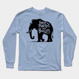 Shoot photos not bullets - Elephant Long Sleeve T-Shirt